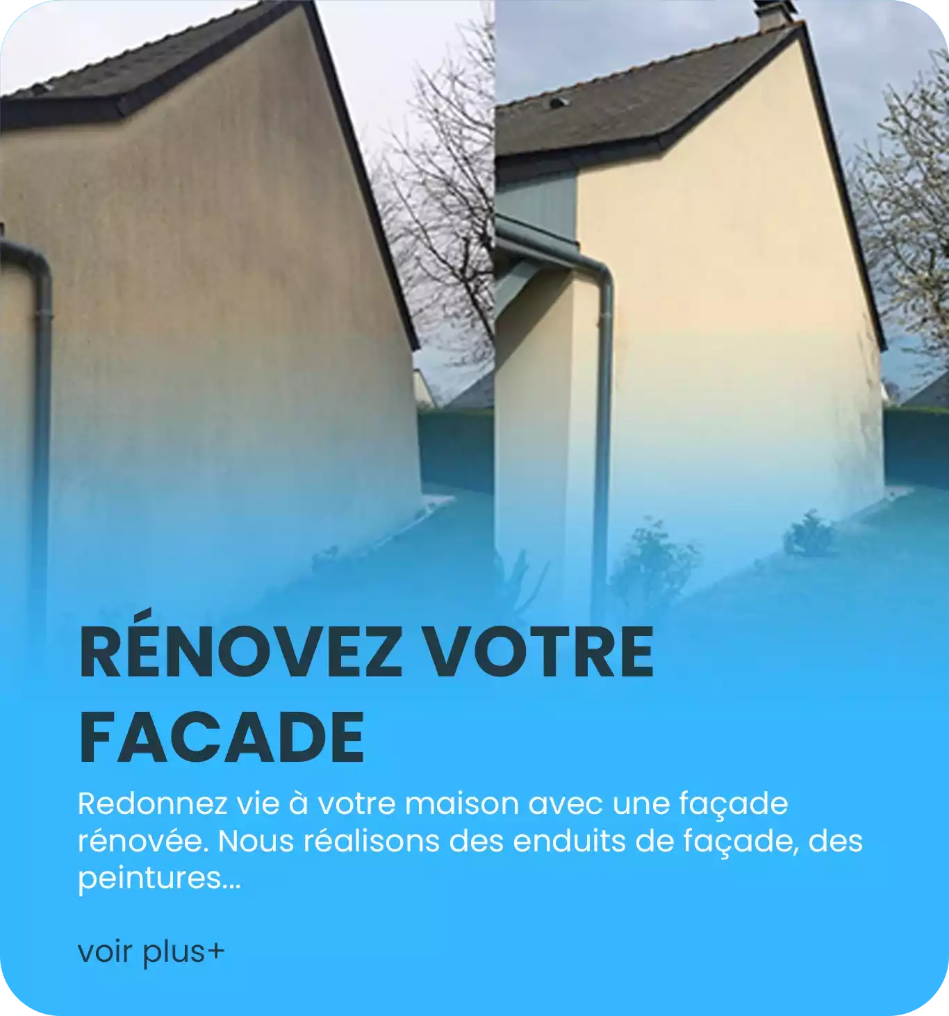 Travaux de rénovation de façade à Chalon-sur-Saône, incluant nettoyage, réparation et peinture pour un extérieur rénové.